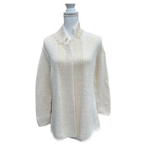 ❤️Eileen fisher elegant Cream Sweater‎ open cardigan New SZ L